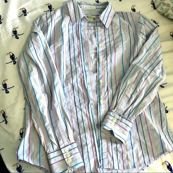 Orvis women’s blue button down 8 work stripe - Picture 6 of 10